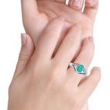 Split Shank Halo Oval Wedding Engagement Ring Blue Sapphire Simulated Paraiba Tourmaline CZ 925 Sterling Silver