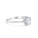 Art Deco Oval Engagement Ring Simulated Cubic Zirconia 925 Sterling Silver