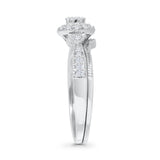 Cluster Diamond Ring 0.23ct Round Shaped Two Piece Natural 14K White Gold Wholesale