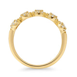 Floral 0.50ct Diamond Halo Eternity Ring Halfway Stackable 14K Yellow Gold Wholesale