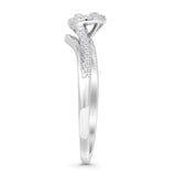 Cluster Baguette 0.19ct Natural Diamond Halo Engagement Ring 14K White Gold Wholesale