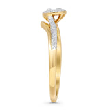Cluster Baguette 0.19ct Natural Diamond Halo Engagement Ring 14K Yellow Gold Wholesale