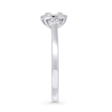 Cluster Diamond Ring 0.15ct Oval Shaped Natural 14K White Gold Wholesale