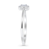 Minimalist 0.21ct Diamond Halo Engagement Ring 14K White Gold Wholesale