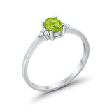 Art Deco Oval Engagement Ring Simulated Peridot CZ 925 Sterling Silver