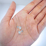 Halo Heart Engagement Lab Created White Opal Earrings 925 Sterling Silver