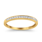 14K Yellow Gold 0.13ct Round 3mm G SI Half Eternity Diamond Engagement Wedding Ring Size 6.5