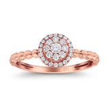 14K Rose Gold 0.25ct Round 7.8mm G SI Promise Diamond Engagement Wedding Ring Size 6.5