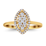 14K Yellow Gold 0.38ct Round 12.5mm G SI Promise Diamond Engagement Wedding Ring Size 6.5