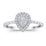 14K White Gold 0.26ct Round 9mm G SI Promise Diamond Engagement Wedding Ring Size 6.5