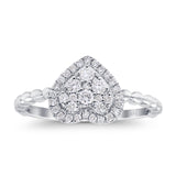 14K White Gold 0.32ct Round 8.4mm G SI Promise Diamond Engagement Wedding Ring Size 6.5