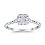 14K White Gold 0.26ct Round 6.3mm G SI Diamond Engagement Wedding Promise Ring Size 6.5