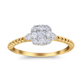 14K Yellow Gold 0.26ct Round 6.3mm G SI Diamond Engagement Wedding Promise Ring Size 6.5