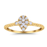 14K Yellow Gold 0.26ct Pear 8.2mm G SI Diamond Engagement Wedding Solitaire Promise Ring Size 6.5