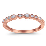 14K Rose Gold 0.05ct Round 2.2mm G SI Diamond Stackable Eternity Band Engagement Wedding Ring Size 6.5