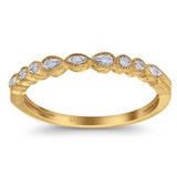 14K Yellow Gold 0.05ct Round 2.2mm G SI Diamond Stackable Eternity Band Engagement Wedding Ring Size 6.5