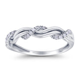 14K White Gold 0.10ct Round 3.7mm G SI Diamond Eternity Engagement Wedding Ring Size 6.5