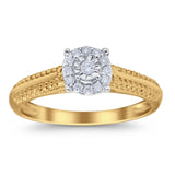 14K Yellow Gold 0.1ct Round 6.5mm G SI Diamond Solitaire Engagement Wedding Ring Size 6.5