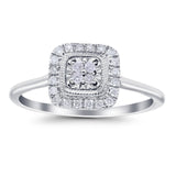 14K White Gold 0.17ct Princess 8.7mm G SI Diamond Engagement Wedding Ring Size 6.5