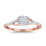 14K Rose Gold 0.18ct Round 5.5mm G SI Diamond Engagement Wedding Ring Size 6.5