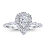 14K White Gold 0.32ct Round 11mm G SI Diamond Engagement Wedding Ring Size 6.5