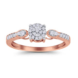 14K Rose Gold 0.16ct Round 5.5mm G SI Diamond Engagement Wedding Ring Size 6.5