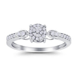 14K White Gold 0.16ct Round 5.5mm G SI Diamond Engagement Wedding Ring Size 6.5