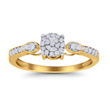 14K Yellow Gold 0.16ct Round 5.5mm G SI Diamond Engagement Wedding Ring Size 6.5