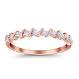 14K Rose Gold 0.16ct Round 3mm G SI Diamond Half Eternity Engagement Wedding Anniversary Stackable Band Ring Size 6.5
