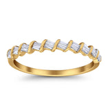 14K Yellow Gold 0.16ct Round 3mm G SI Diamond Half Eternity Engagement Wedding Anniversary Stackable Band Ring Size 6.5