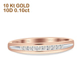 Diamond Stackable Wedding Band Half Eternity 10K Rose Gold 0.10ct Wholesale