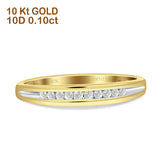 Diamond Stackable Wedding Band Half Eternity 10K Yellow Gold 0.10ct Wholesale