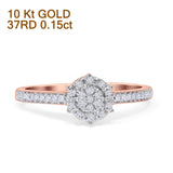 Halo Round Cluster Diamond Wedding Ring 10K Rose Gold 0.15ct Wholesale