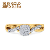 Infinity Twisted Rope Diamond Wedding Ring 10K Yellow Gold 0.15ct Wholesale