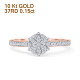 Diamond Star Ring Round 10K Rose Gold 0.15ct Wholesale