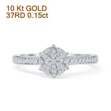 Diamond Star Ring Round 10K White Gold 0.15ct Wholesale