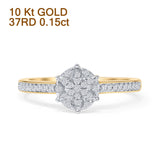 Diamond Star Ring Round 10K Yellow Gold 0.15ct Wholesale