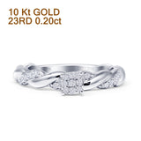 Twisted Rope Cluster Diamond Wedding Ring 10K White Gold 0.20ct Wholesale