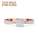 Halo Round Cluster Diamond Wedding Ring 10K Rose Gold 0.20ct Wholesale