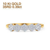 Art Deco Cluster Diamond Wedding Band 10K Yellow Gold 0.39ct Wholesale