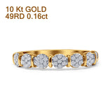 Cascading Cluster Stackable Claw Set Diamond Ring 10K Yellow Gold 0.16ct Wholesale