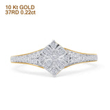 Art Deco Diamond Cushion Shape Ring 10K Yellow Gold 0.22ct Wholesale