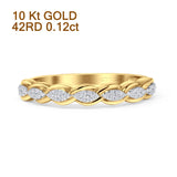 Diamond Infinity Ring Stackable Half Eternity 10K Yellow Gold 0.12ct Wholesale