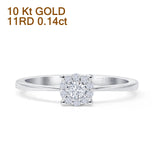 Solitaire Style Diamond Halo Ring 10K White Gold 0.14ct Wholesale