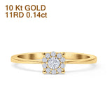 Solitaire Style Diamond Halo Ring 10K Yellow Gold 0.14ct Wholesale