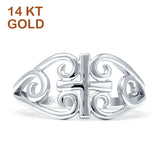 Cross Filigree Celtic Ring 14K White Gold Wholesale
