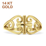Cross Filigree Celtic Ring 14K Yellow Gold Wholesale