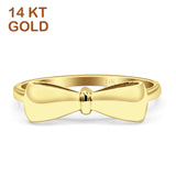 14K Gold Ribbon Bow Tie Ring