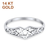 Pentagram Star Filigree Ring 14K White Gold Wholesale