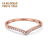 14K Rose Gold 0.19ct Round 4mm G SI Half Eternity Diamond Bands Engagement Wedding Ring